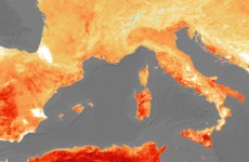 هكذا تبدو الحرارة الشاذة في أوروبا من الفضاء
