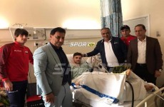 وفد عراقي يزور اللاعب القطري " بسام الراوي" للاطمئنان على صحته بعد اجراءه عملية في القدم